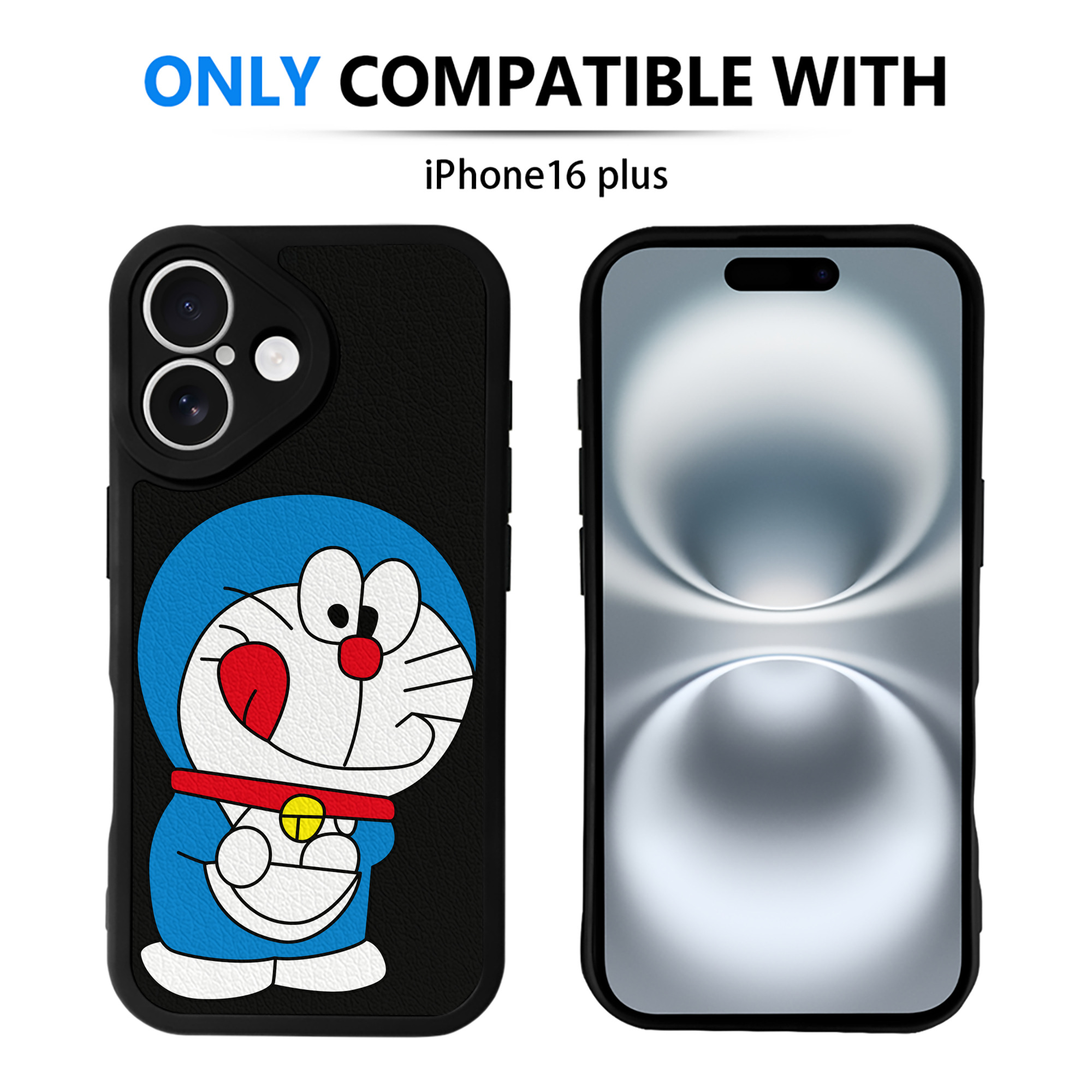 （画像用） ドラえもん Doraemon 【iPhone 16シリーズ対応】シリコンスマホケース（レザー調） 材質：シリコン